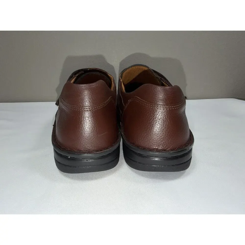 Berkemann Stretch Germany Markus Hook & Loop Brown Leather Men’s Shoes Sz UK 10